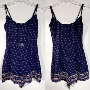 Youcom Blue Cutout Spaghetti Strap Romper Size XS